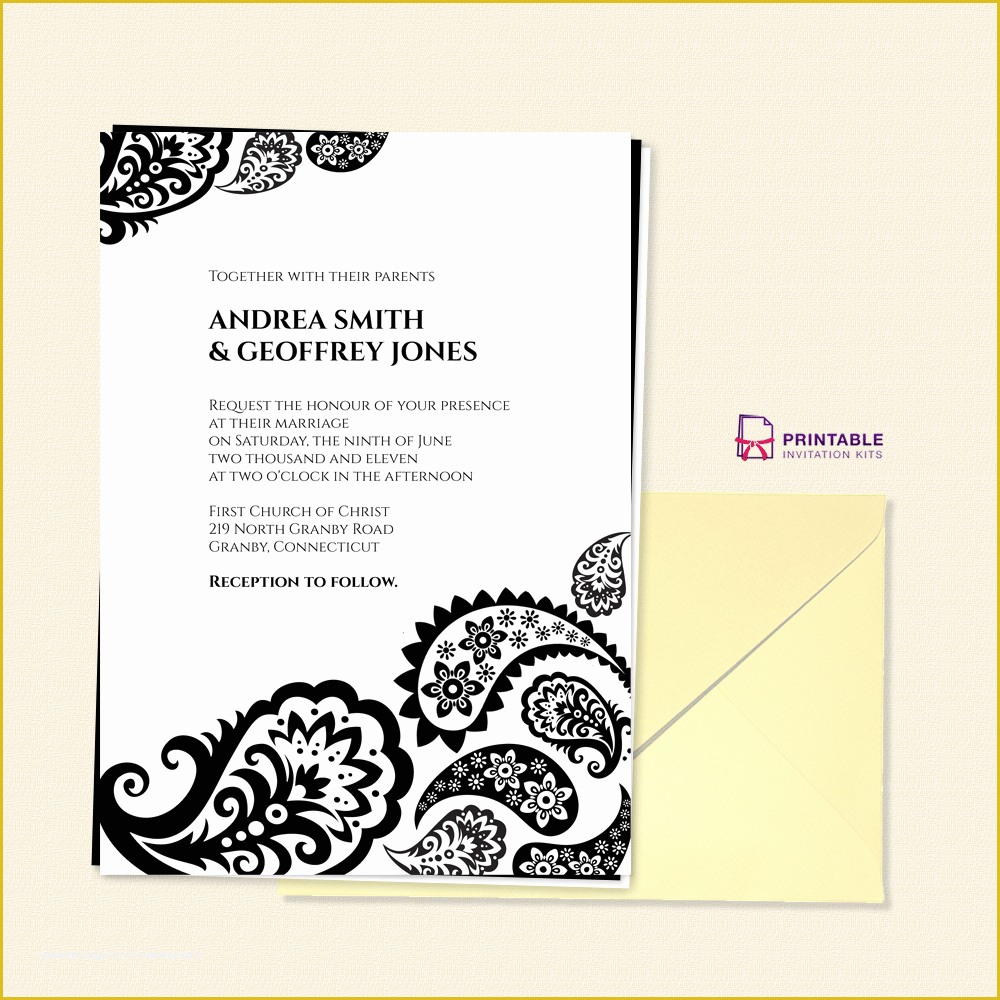 Wedding Templates Free Download Of Free Pdf Download Paisley Border Wedding Invitation