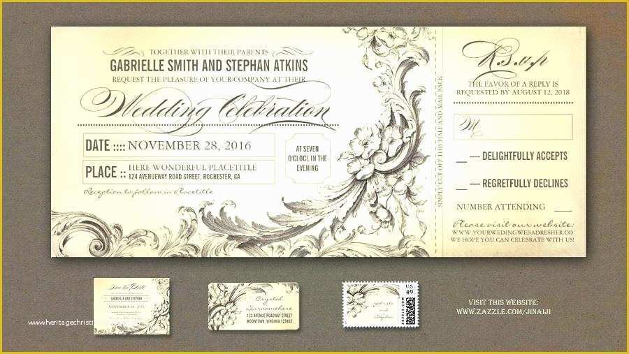 Wedding Ticket Template Free Of Ticket Wedding Invitations – Intapapssan