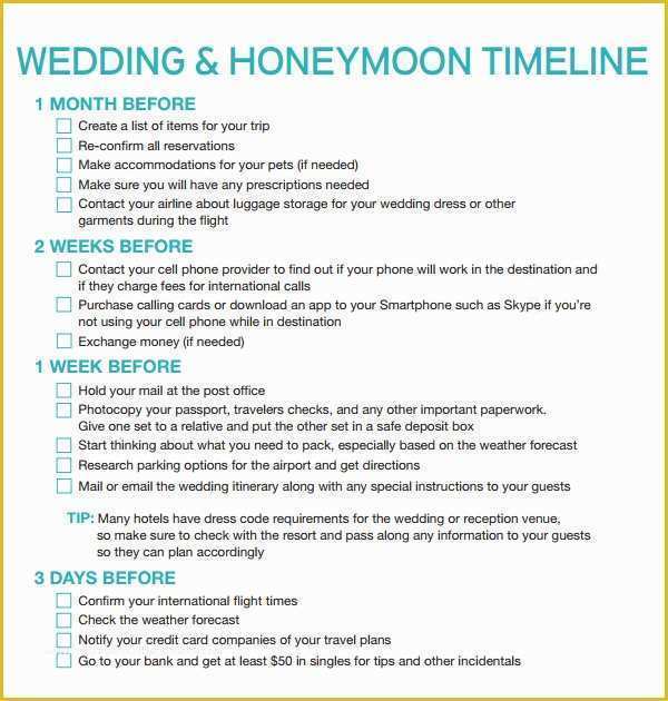 Wedding Timeline Template Free Of 6 Sample Wedding Timeline Templates to Download for Free