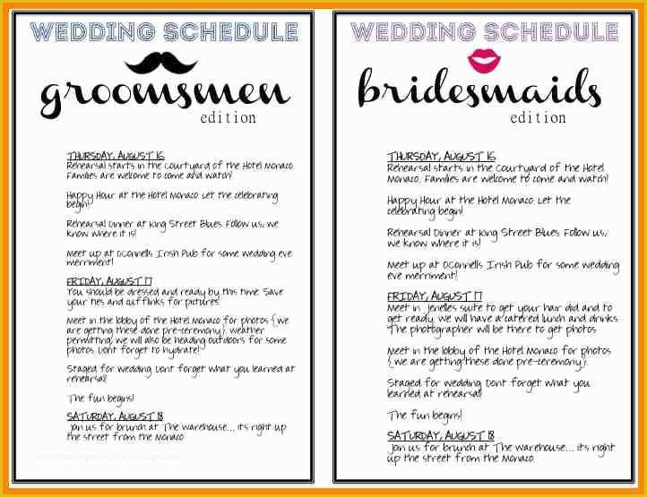 Wedding Timeline Template Free Of Day Wedding Checklist