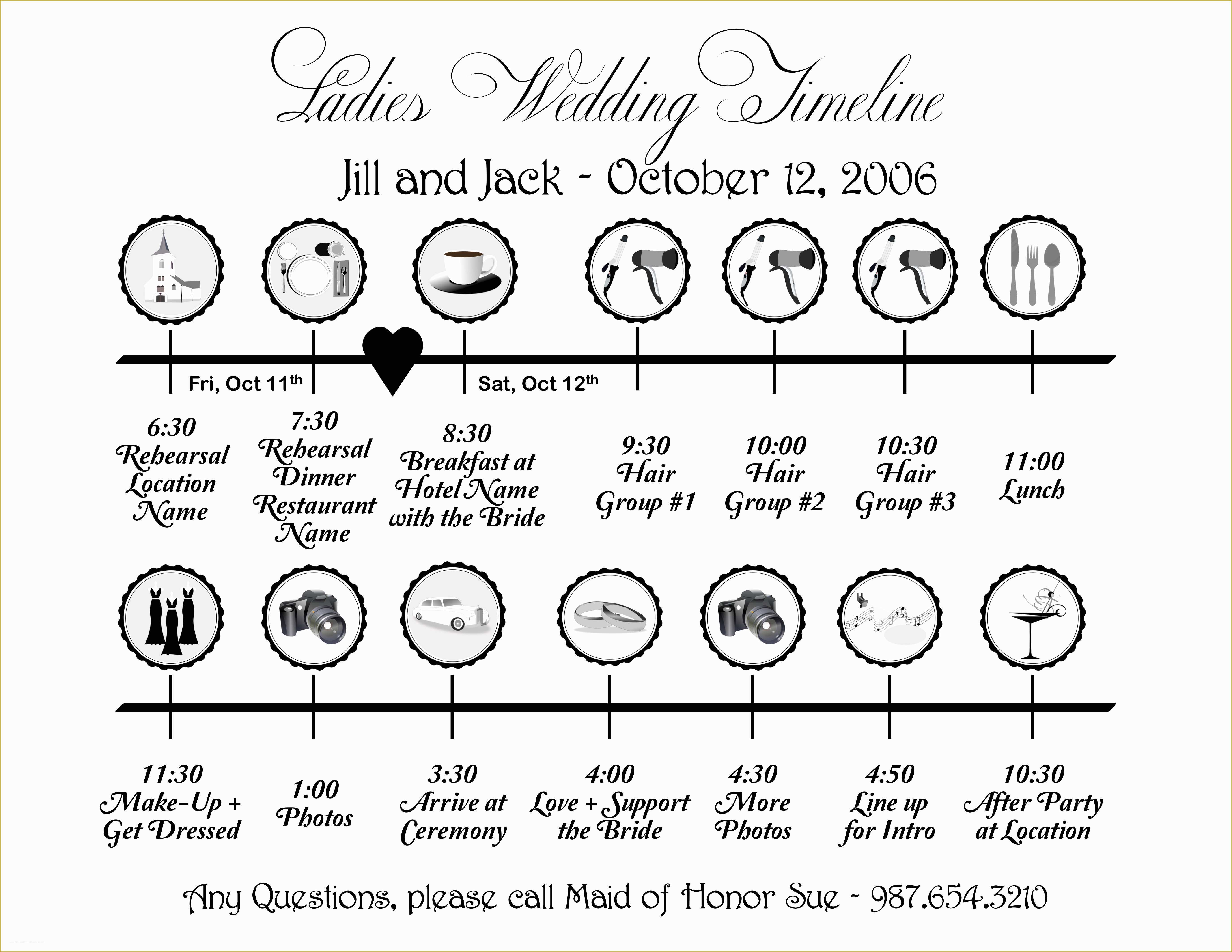 Wedding Timeline Template Free Of Timeline Templates