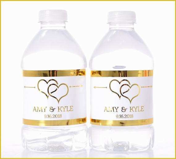 Wedding Water Bottle Labels Template Free Of Metallic Foil Wedding Water Bottle Labels Real Metallic