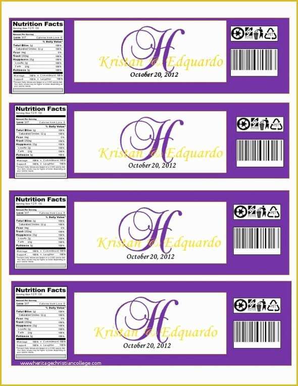 Wedding Water Bottle Labels Template Free Of Monogramed Water Bottle Labels… Opinions Please