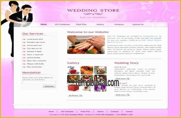 Wedding Website Templates Free Download Of Line Shop Pink Css Template Download