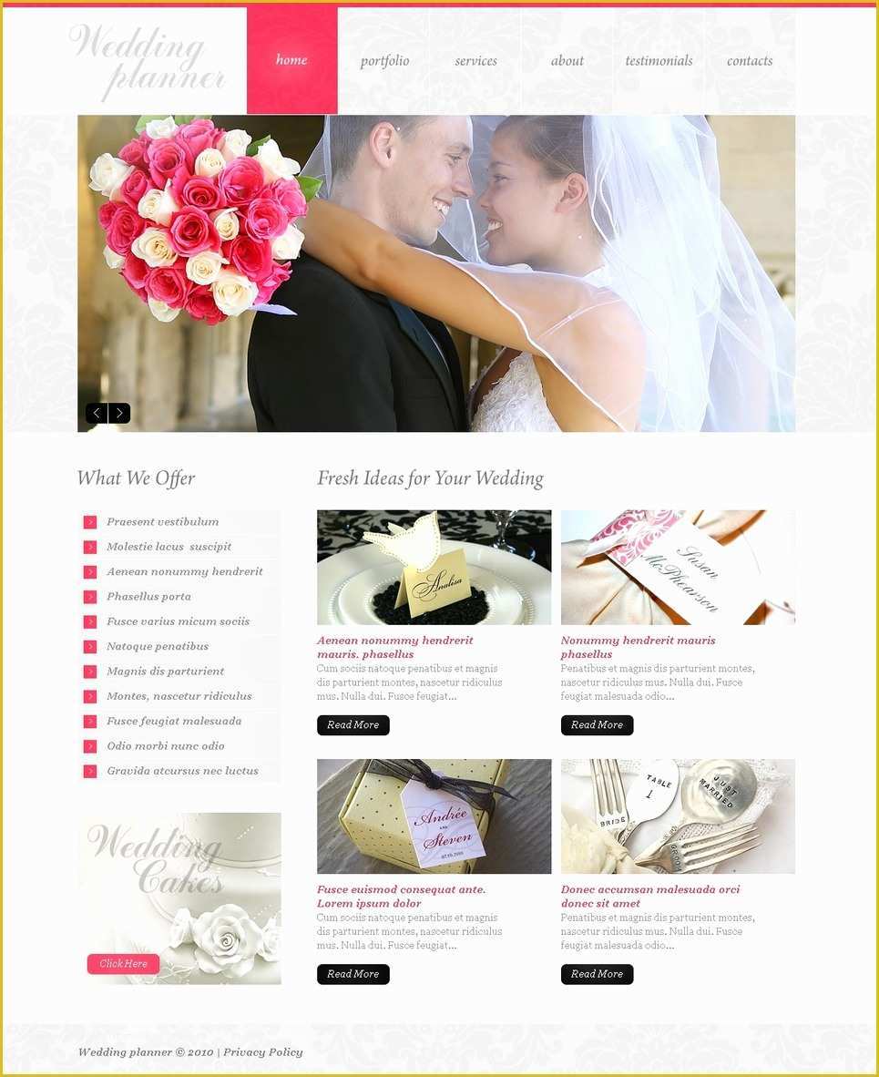 Wedding Website Templates Free Download Of Wedding Planner Website Template