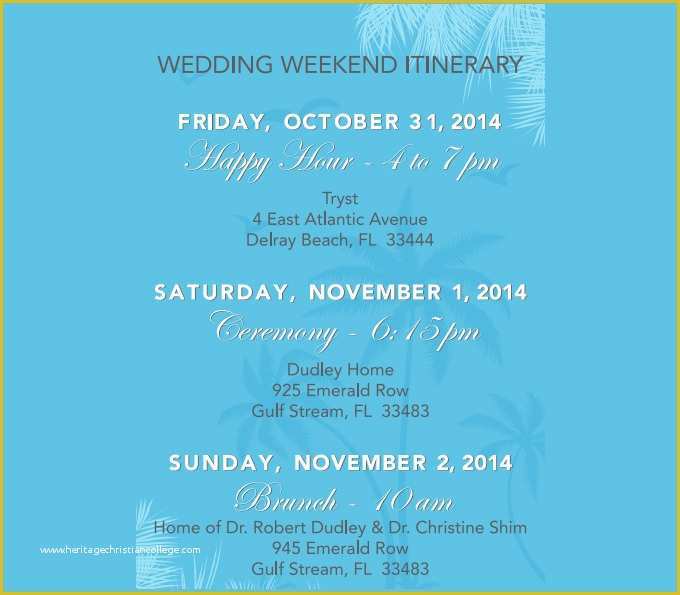 Wedding Weekend Itinerary Template Free Of 4 Sample Wedding Weekend Itinerary Templates Doc Pdf