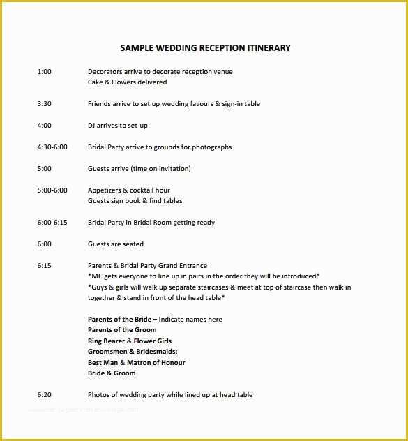 Wedding Weekend Itinerary Template Free Of Sample Wedding Weekend Itinerary Template 12 Documents