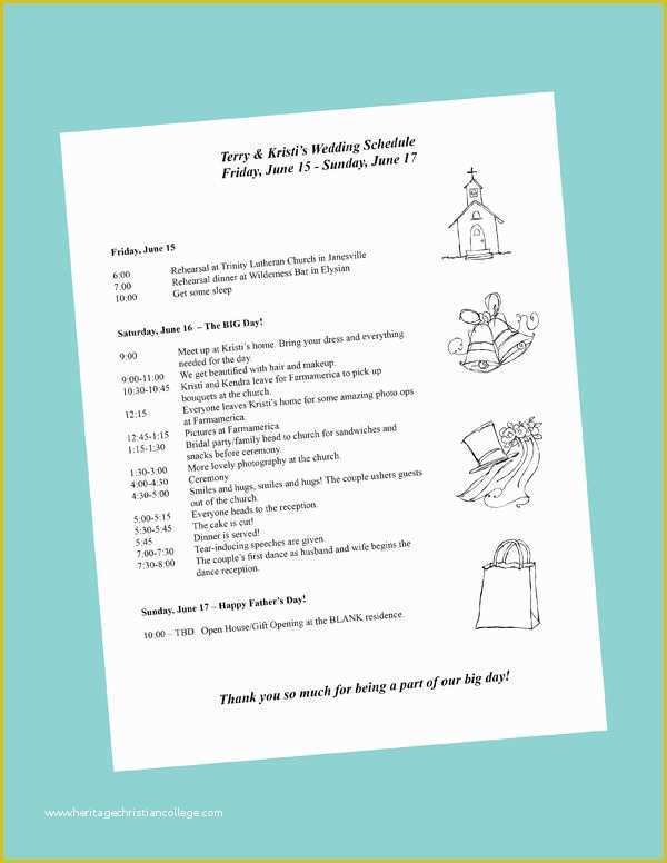 Wedding Weekend Itinerary Template Free Of Wedding Day Itinerary On Pinterest