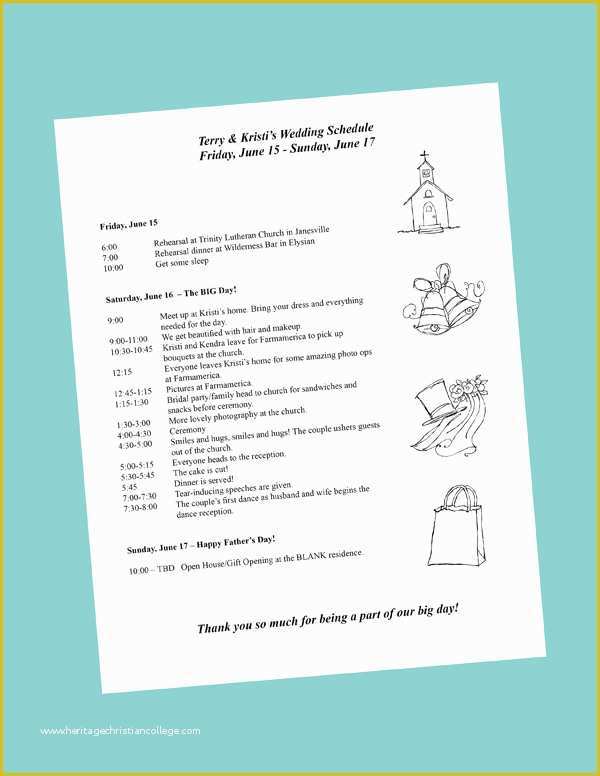 Wedding Weekend Itinerary Template Free Of Wedding Weekend Itinerary Template