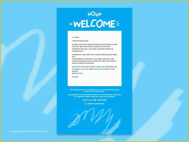 Welcome Email Template HTML Free Of Hoop Wel E Email by Humberto De sousa Dribbble