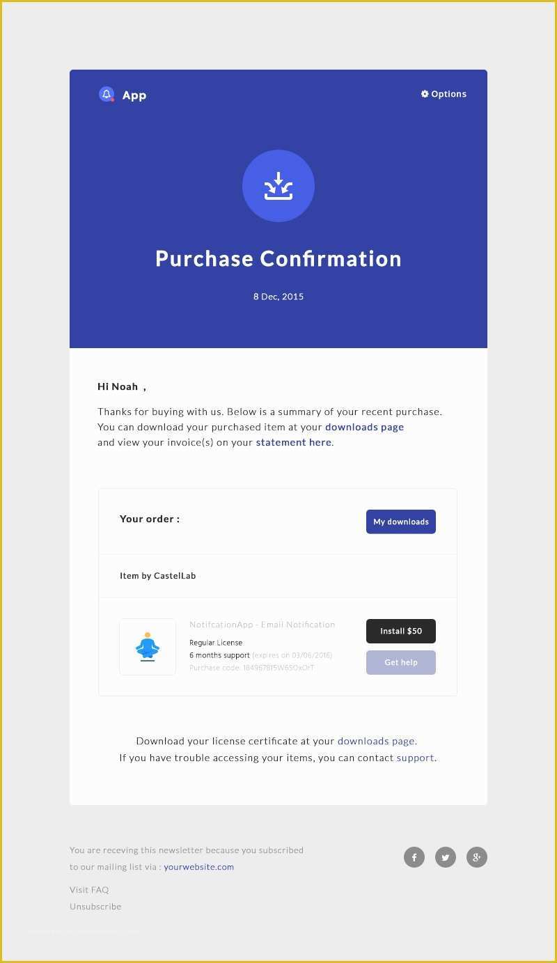 Welcome Email Template HTML Free Of Notificationapp Responsive Notification Email HTML