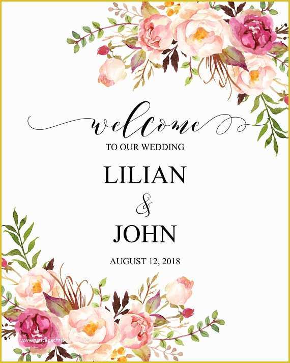 Welcome to Our Wedding Template Free Of Boho Chic Wel E to Our Wedding Wel E Wedding Sign