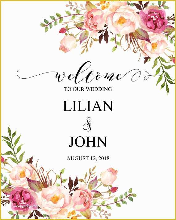 Welcome to Our Wedding Template Free Of Boho Chic Wel E to Our Wedding Wel E Wedding Sign