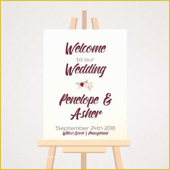 Welcome to Our Wedding Template Free Of Boho Wel E to Our Wedding Sign Printable Template A