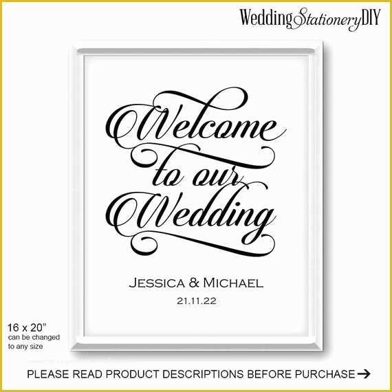 Welcome to Our Wedding Template Free Of Items Similar to Wedding Signage Printable Wel E to Our