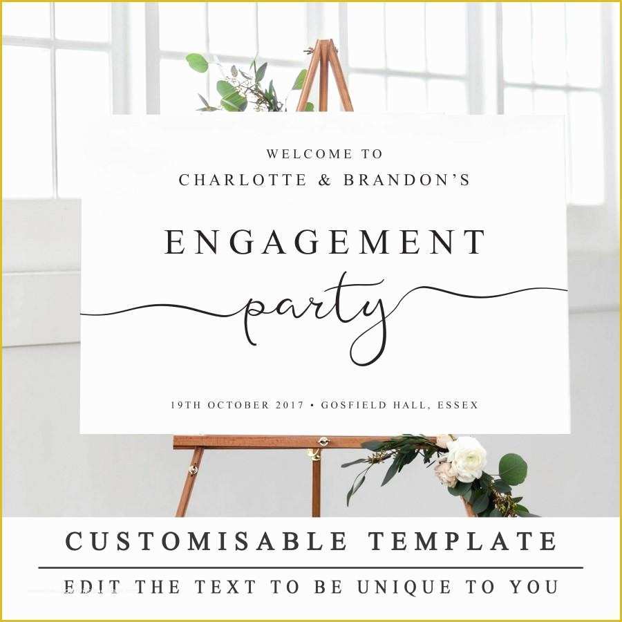 Welcome to Our Wedding Template Free Of Personalised Engagement Party Sign Printable Wel E to