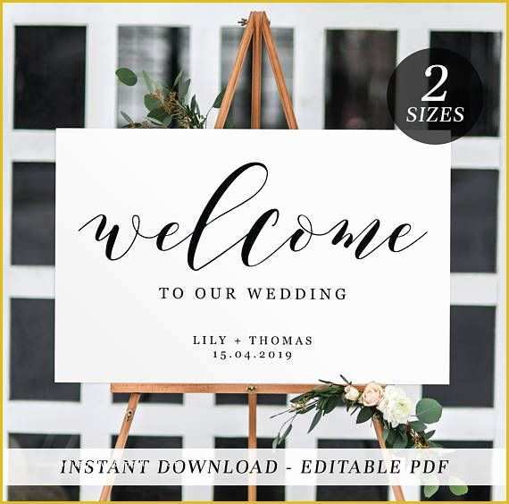 Welcome to Our Wedding Template Free Of Printable Wedding Wel E Sign