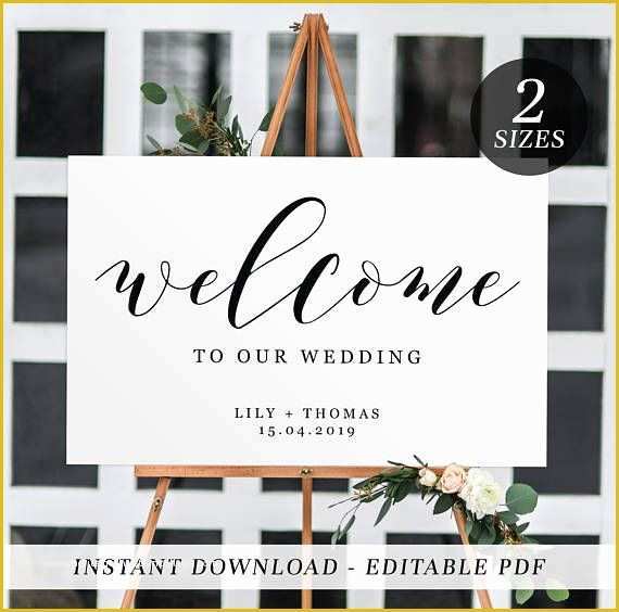 Welcome to Our Wedding Template Free Of Printable Wedding Wel E Sign