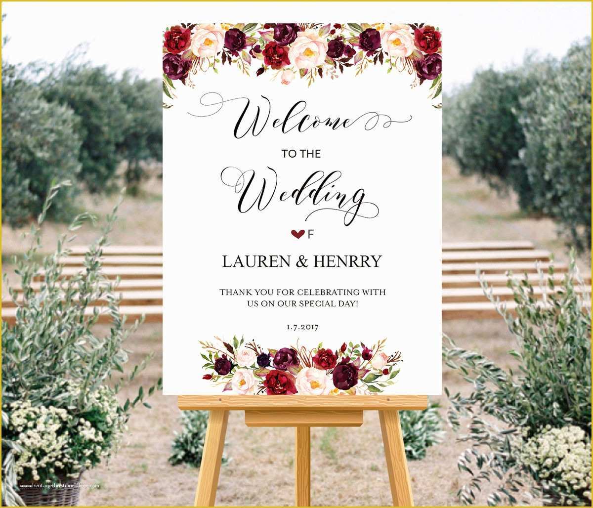 Welcome to Our Wedding Template Free Of Printable Wedding Wel E Sign Templates Floral Wedding Sign