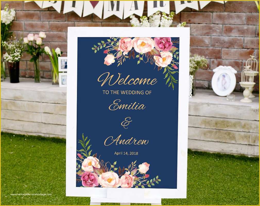 Welcome to Our Wedding Template Free Of Wedding Wel E Sign Template Printable Wedding Reception