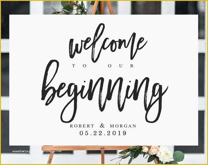 Welcome to Our Wedding Template Free Of Wel E to Our Beginning Wedding Sign Template Wel E