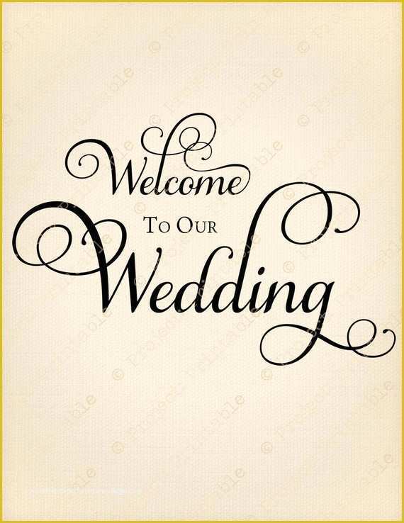 Welcome to Our Wedding Template Free Of Wel E to Our Wedding Instant Digital Download Fabric