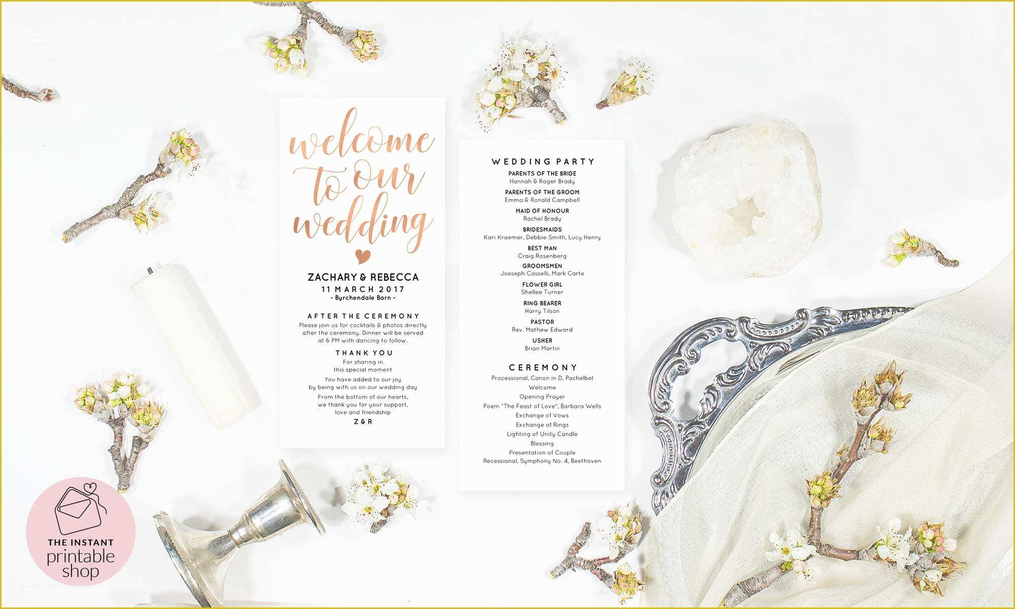 Welcome to Our Wedding Template Free Of Wel E to Our Wedding Printable Wedding Program Template