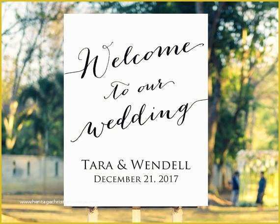 Welcome to Our Wedding Template Free Of Wel E to Our Wedding Sign Template Editable Template In