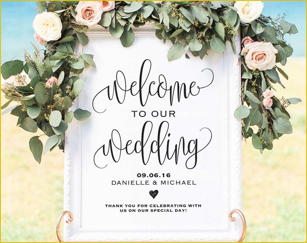 to Our Wedding Template Free Of Wel E Wedding Sign Wel E