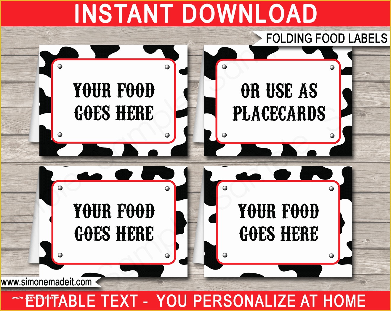 Western Label Templates Free Of Cowboy Party Food Labels Place Cards