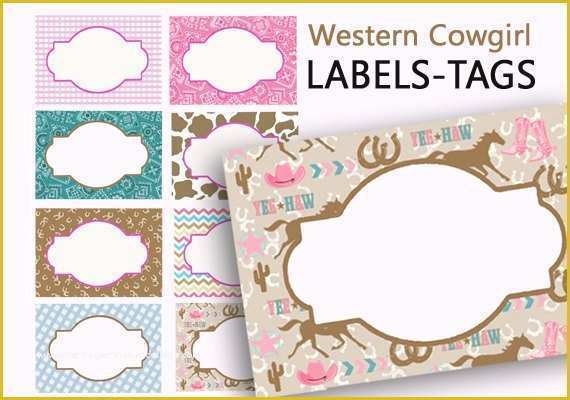 Western Label Templates Free Of Cowgirl Labels Printable Name Tags Western Party