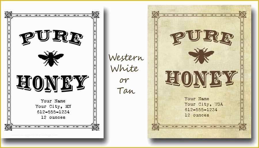 Western Label Templates Free Of Custom Honey Labels Designs