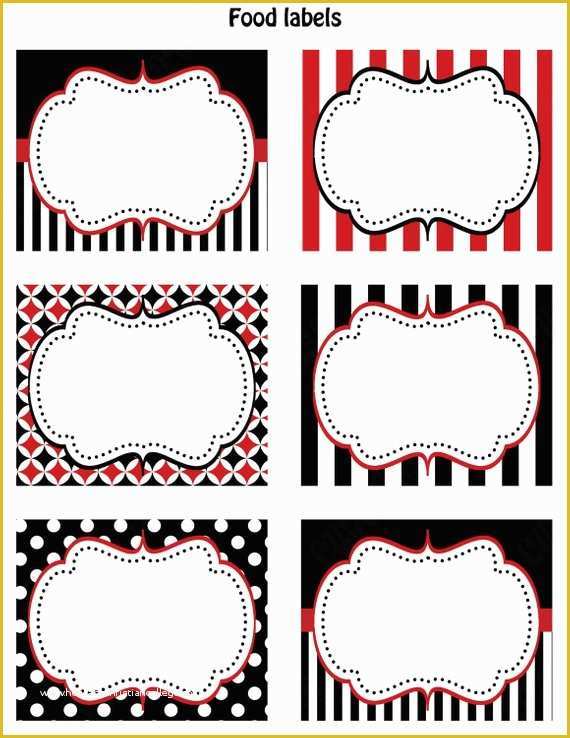 Western Label Templates Free Of Pirate Birthday Party Printable Food Labels Favor Tags Red