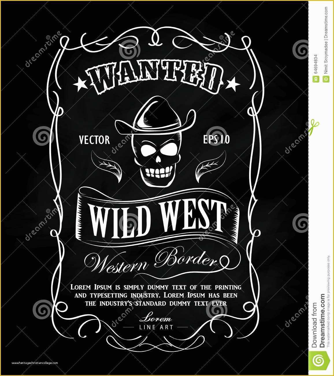 Western Label Templates Free Of Vintage Frame Label Blackboard Hand Drawn Western Border