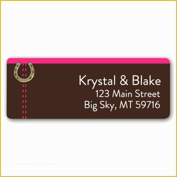 Western Label Templates Free Of Western Address Labels Western Horseshoe Return Address