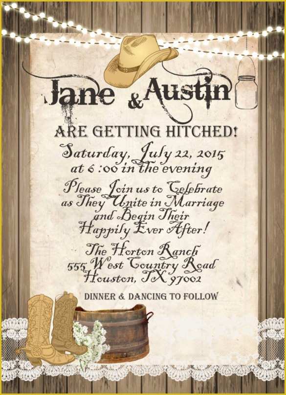 Western themed Invitations Templates Free Of 28 Western Wedding Invitation Templates – Free Sample