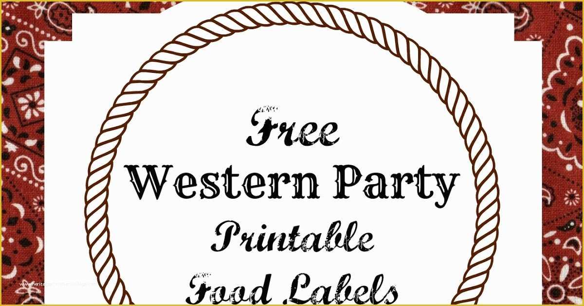 Western themed Invitations Templates Free Of Apples to Applique Western Party Food Labels Free