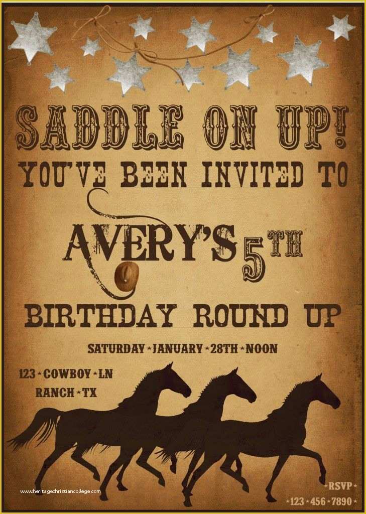 Western themed Invitations Templates Free Of Country Western Day Ideas