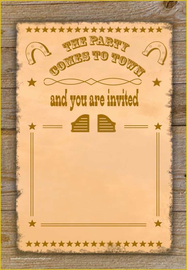 Western themed Invitations Templates Free Of Download now Free Cowboy Birthday Invitations