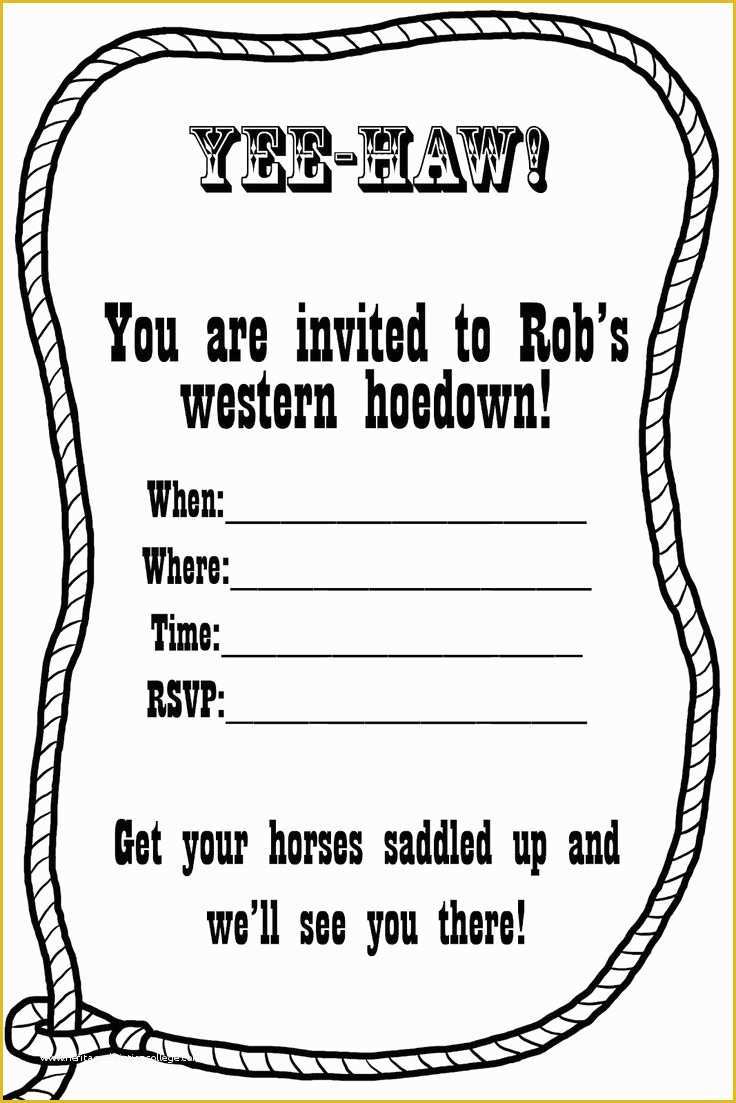 Western themed Invitations Templates Free Of Free Western Invitation Templates