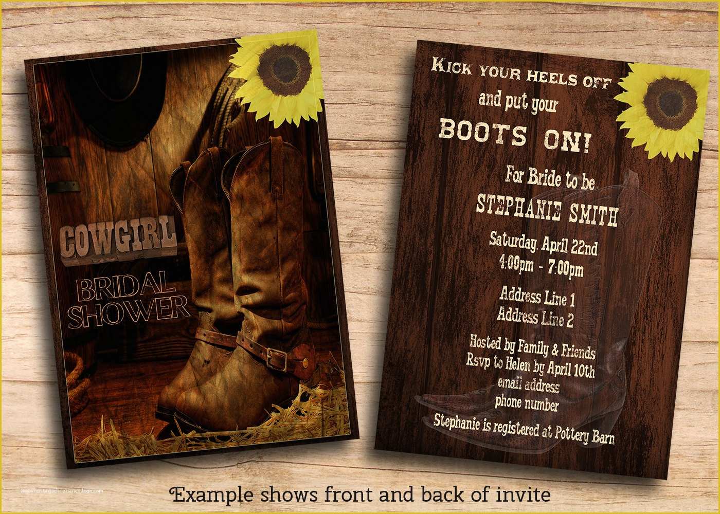 Western themed Invitations Templates Free Of Printable Rustic Country Western Cowgirl Bridal Shower Invites