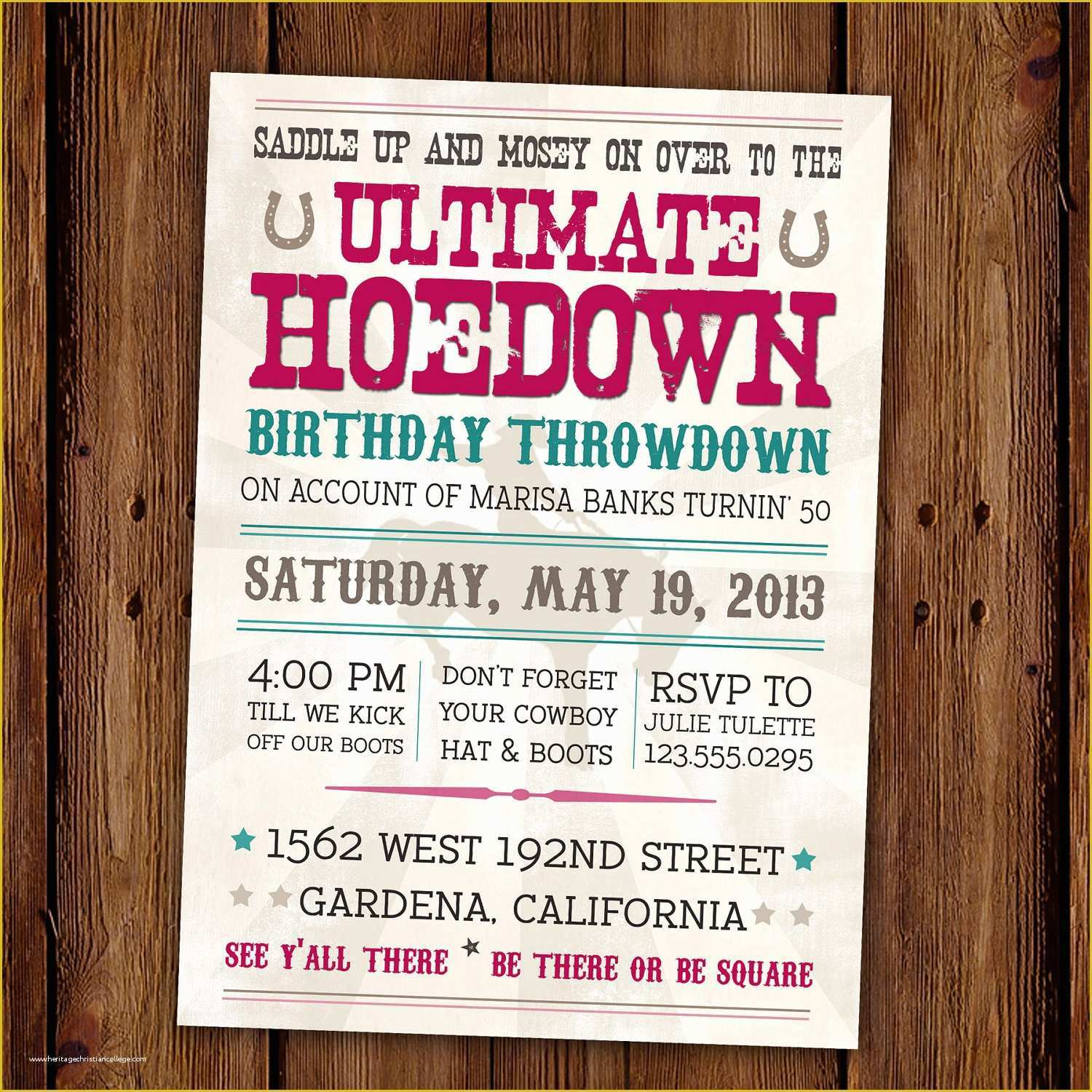 Western themed Invitations Templates Free Of Vintage Hoedown Invitation Ultimate Hoedown by Scriptivapaper