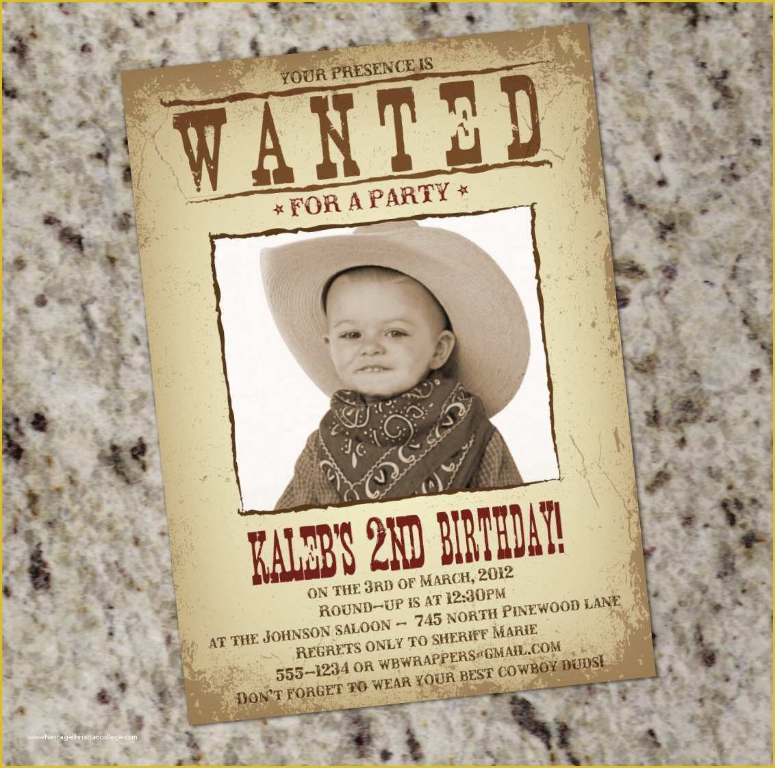 Western themed Invitations Templates Free Of Wanted Poster Western themed Party Invitation Printable