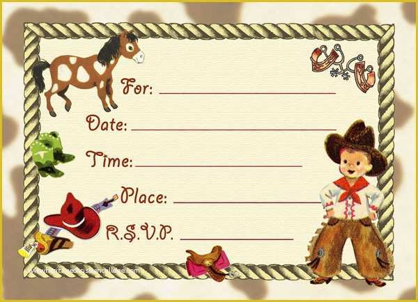  Western Themed Invitations Templates Free Of Western Birthday 