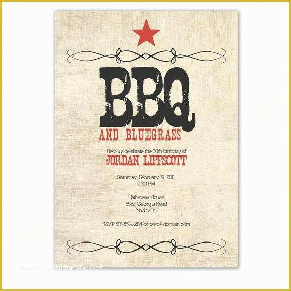 Western themed Invitations Templates Free Of Western Birthday Party Invitation Western Bbq Party