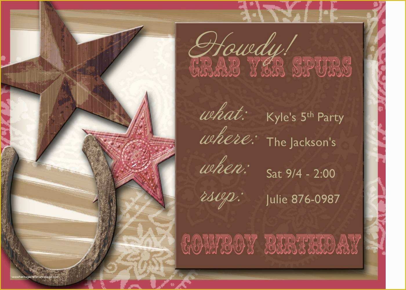 Western themed Invitations Templates Free Of Western Party Invitations