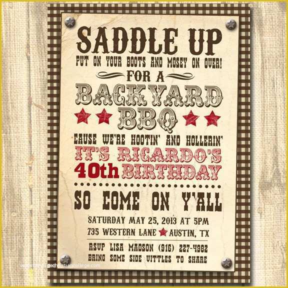 Western themed Invitations Templates Free Of Western themed Birthday Western Invitation Western theme