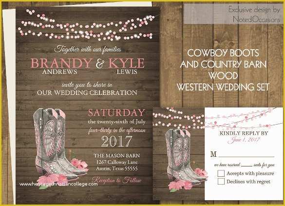 Western themed Invitations Templates Free Of Western Wedding Invitation 19 Psd Jpg Indesign format
