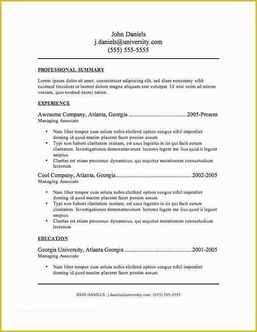 What is the Best Free Resume Template Of 12 Resume Templates for Microsoft Word Free Download