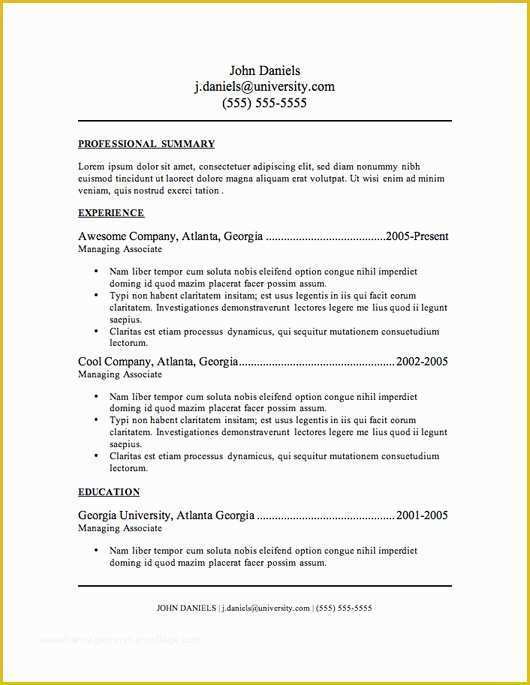 What is the Best Free Resume Template Of 12 Resume Templates for Microsoft Word Free Download